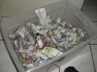 Shredded newspapers ready for pasteurization-photo credit: Ivar Levin